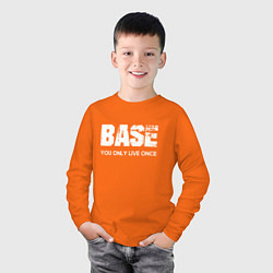 Лонгслив хлопковый детский Base jumping - экстрим, цвет: оранжевый — фото 2