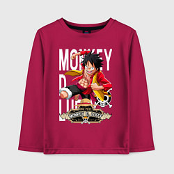 Лонгслив хлопковый детский One Piece Monkey Большой Куш Манки, цвет: маджента