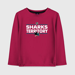 Лонгслив хлопковый детский SHARKS TERRITORY САН-ХОСЕ ШАРКС, цвет: маджента