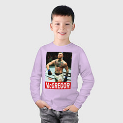 Лонгслив хлопковый детский Конор МакГрегор McGregor, цвет: лаванда — фото 2