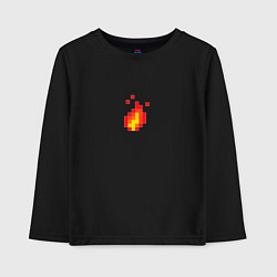 Лонгслив хлопковый детский 8 Bit Digital Fire, цвет: черный