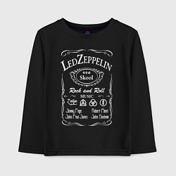 Лонгслив хлопковый детский Led Zeppelin, Лед Зеппелин, цвет: черный