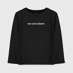 Лонгслив хлопковый детский Not your planetНе твоя планета, цвет: черный