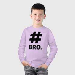 Лонгслив хлопковый детский BRO - брат, цвет: лаванда — фото 2