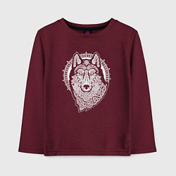 Лонгслив хлопковый детский Northern Wolf, цвет: меланж-бордовый