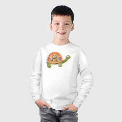 Лонгслив хлопковый детский Черепашка Черепаха, цвет: белый — фото 2