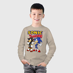Лонгслив хлопковый детский ЕЖ СОНИК SONIC THE HEDGEHOG, цвет: миндальный — фото 2