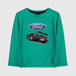 Лонгслив хлопковый детский Ford Performance Motorsport, цвет: зеленый