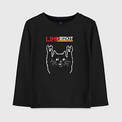 Лонгслив хлопковый детский Limp Bizkit рок кот, цвет: черный