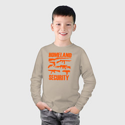 Лонгслив хлопковый детский Национальная безопасность, цвет: миндальный — фото 2