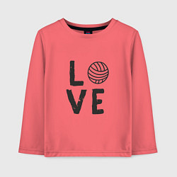 Лонгслив хлопковый детский Volleyball - Love, цвет: коралловый