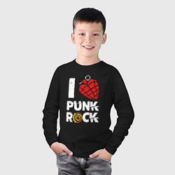Лонгслив хлопковый детский I LOVE PUNK ROCK, цвет: черный — фото 2