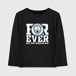 Лонгслив хлопковый детский Manchester City FOREVER NOT JUST WHEN WE WIN Манче, цвет: черный