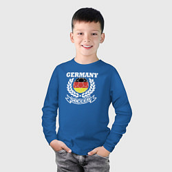 Лонгслив хлопковый детский Футбол Германия, цвет: синий — фото 2