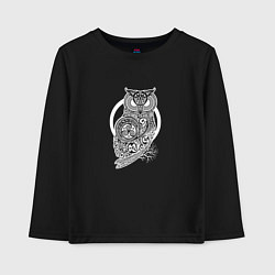 Лонгслив хлопковый детский Celtic Owl, цвет: черный