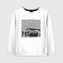 Лонгслив хлопковый детский Lexus Motorsport Racing team!, цвет: белый