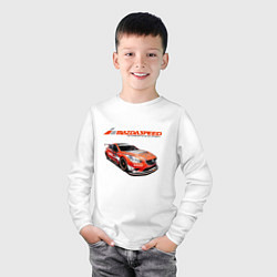 Лонгслив хлопковый детский Mazda Motorsport Development, цвет: белый — фото 2