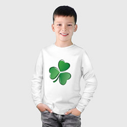 Лонгслив хлопковый детский Ирландский Клевер День Св Патрика, цвет: белый — фото 2