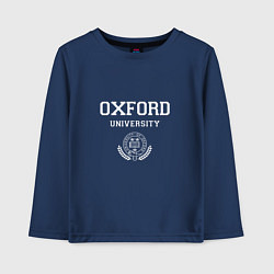 Лонгслив хлопковый детский University of Oxford - Великобритания, цвет: тёмно-синий