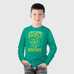 Лонгслив хлопковый детский Ракетная наука, цвет: зеленый — фото 2