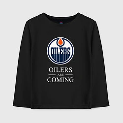 Лонгслив хлопковый детский Edmonton Oilers are coming Эдмонтон Ойлерз, цвет: черный