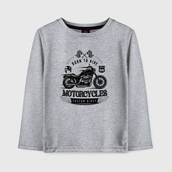 Лонгслив хлопковый детский Motorcycle Born to ride, цвет: меланж