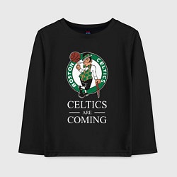 Лонгслив хлопковый детский Boston Celtics are coming Бостон Селтикс, цвет: черный