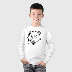 Лонгслив хлопковый детский Black bear, цвет: белый — фото 2