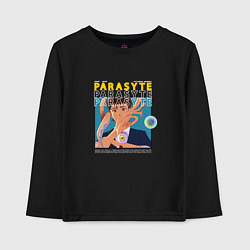 Лонгслив хлопковый детский Шиничи с паразитом, цвет: черный