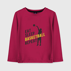 Лонгслив хлопковый детский Basketball Day, цвет: маджента