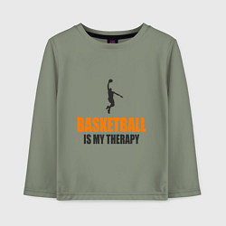 Детский лонгслив Баскетбол моя терапия