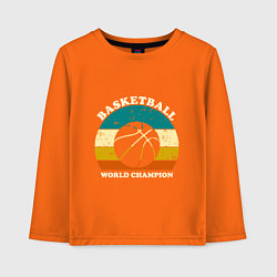 Лонгслив хлопковый детский Basket Champion, цвет: оранжевый