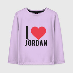 Лонгслив хлопковый детский I Love Jordan, цвет: лаванда