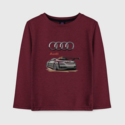 Лонгслив хлопковый детский Audi Racing team, цвет: меланж-бордовый