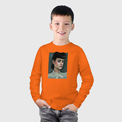 Лонгслив хлопковый детский Рейчел, Бегущий по лезвию, цвет: оранжевый — фото 2