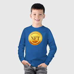 Лонгслив хлопковый детский NFT токен, цвет: синий — фото 2