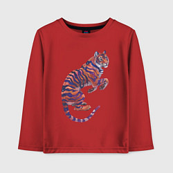 Лонгслив хлопковый детский Галактический тигр, цвет: красный
