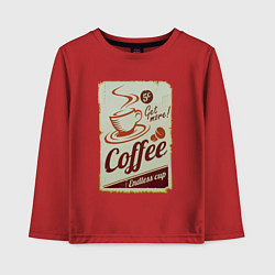 Лонгслив хлопковый детский Coffee Cup Retro, цвет: красный