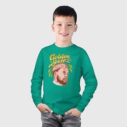 Лонгслив хлопковый детский Golden State Mind, цвет: зеленый — фото 2