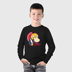 Лонгслив хлопковый детский American Psyduck, цвет: черный — фото 2
