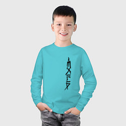 Лонгслив хлопковый детский EXILIA BLACK LOGO, цвет: бирюзовый — фото 2