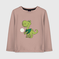 Лонгслив хлопковый детский Volleyball Dinosaur, цвет: пыльно-розовый