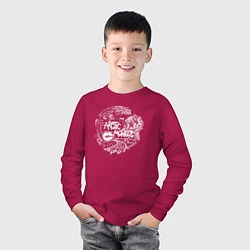 Лонгслив хлопковый детский Arctic Monkeys, цвет: маджента — фото 2