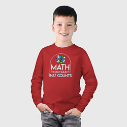 Лонгслив хлопковый детский Математика единственный предмет, который имеет зна, цвет: красный — фото 2
