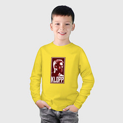 Лонгслив хлопковый детский Klopp - Liverpool, цвет: желтый — фото 2