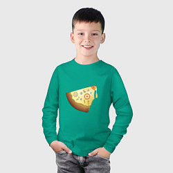 Лонгслив хлопковый детский Пицца в стиле стимпанк, цвет: зеленый — фото 2