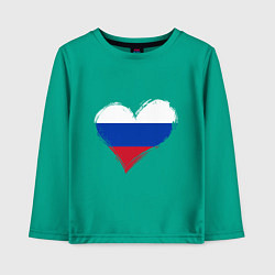 Лонгслив хлопковый детский Russian Heart, цвет: зеленый