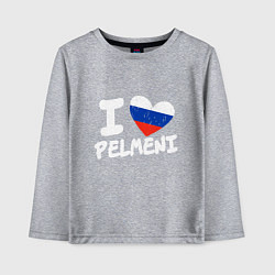 Лонгслив хлопковый детский Люблю пельмени, цвет: меланж