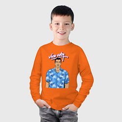 Лонгслив хлопковый детский GTA Tommy, цвет: оранжевый — фото 2