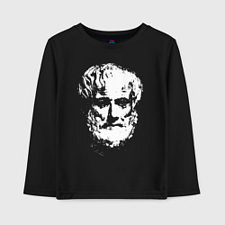 Лонгслив хлопковый детский Аристотель портрет, цвет: черный